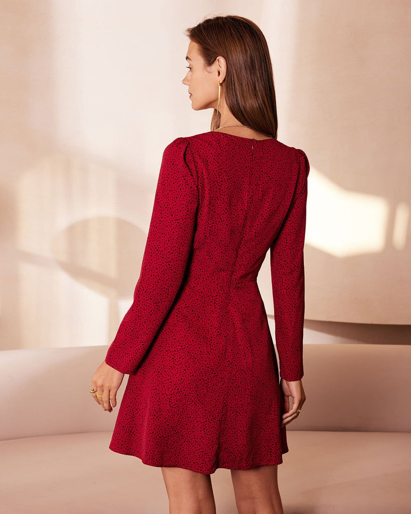 The Red Sweetheart Neck Mini Dress Dresses - RIHOAS