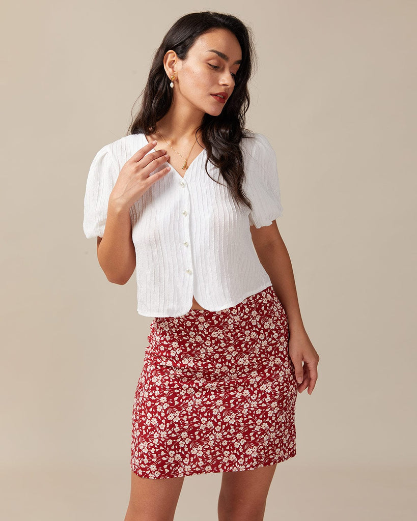 The Retro Floral Mini Skirt Bottoms - RIHOAS