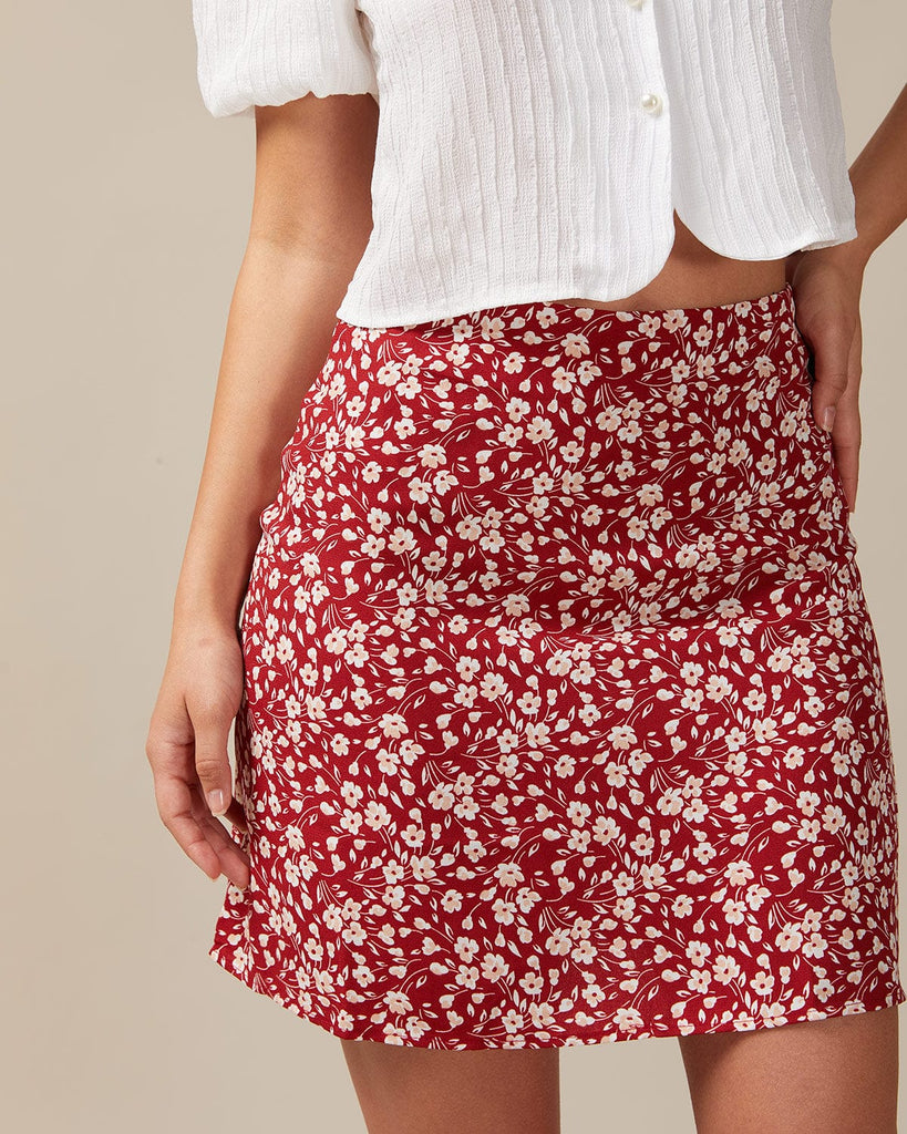 The Retro Floral Mini Skirt Bottoms - RIHOAS