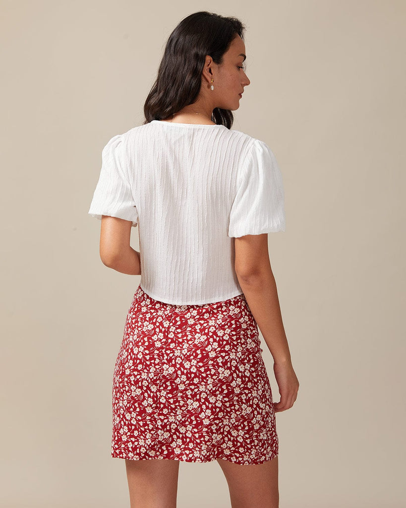 The Retro Floral Mini Skirt Bottoms - RIHOAS