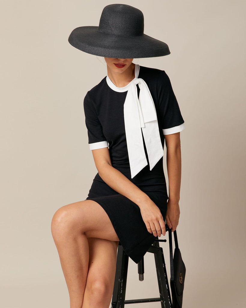 The Round Neck Bowknot Dress Dresses - RIHOAS
