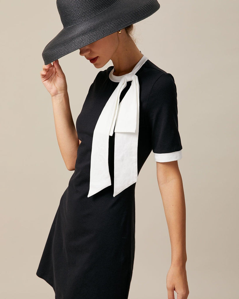The Round Neck Bowknot Dress Dresses - RIHOAS