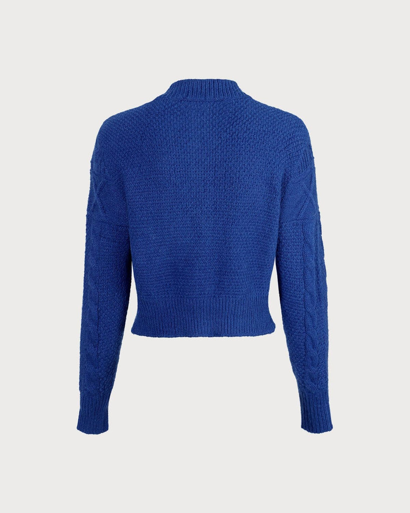 The Round Neck Cable Ribbed Cardigan Tops - RIHOAS