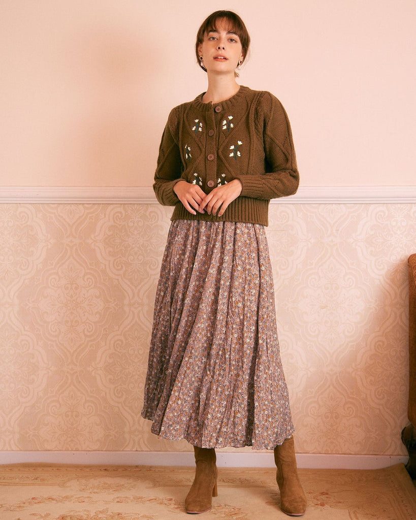 The Round Neck Embroidery Cardigan Tops - RIHOAS