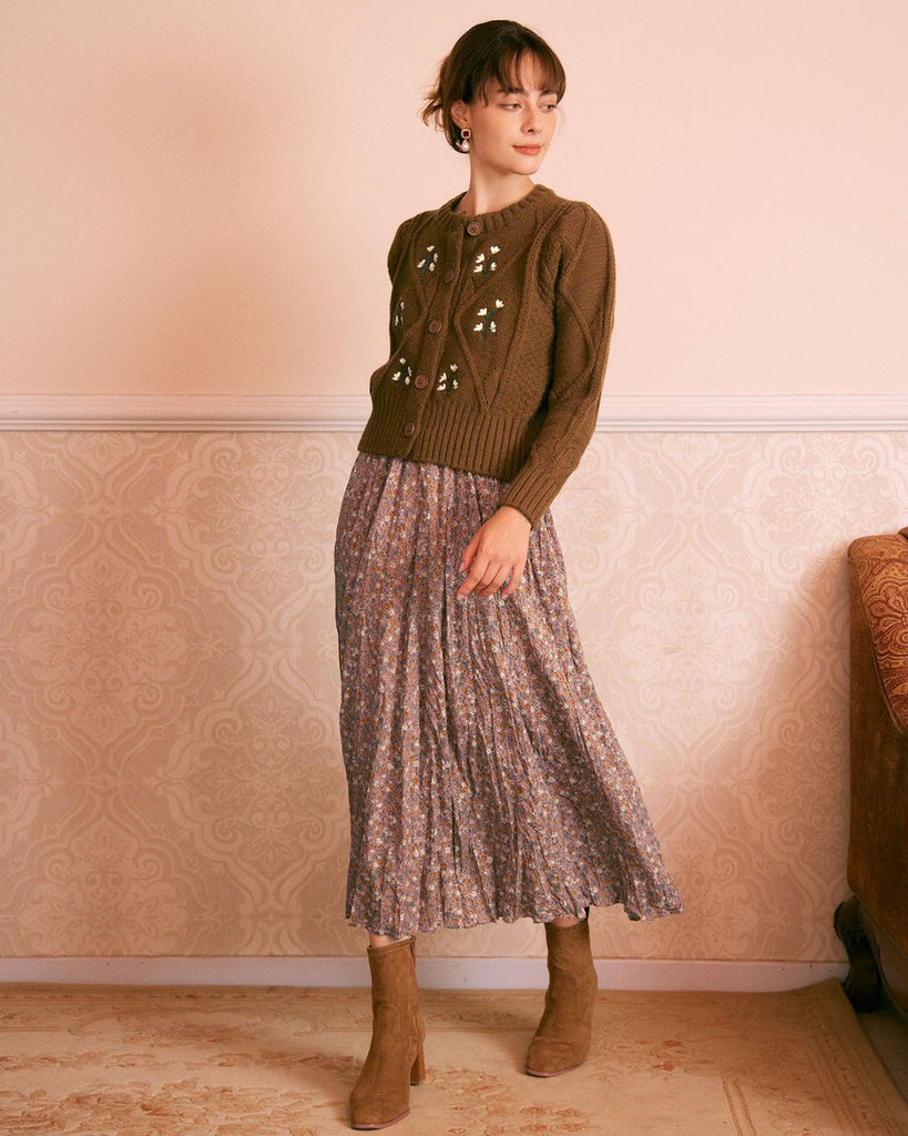 The Round Neck Embroidery Cardigan Tops - RIHOAS