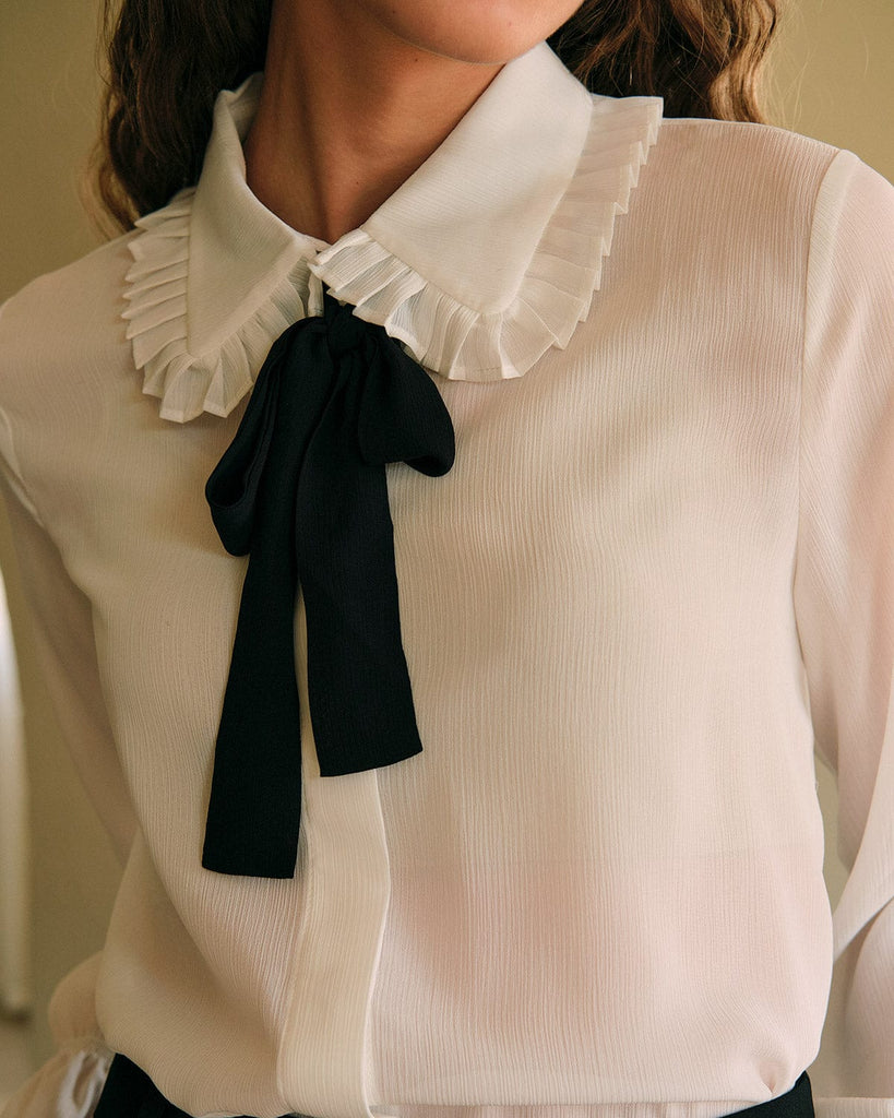 The Ruffle See-Through Blouse Tops - RIHOAS