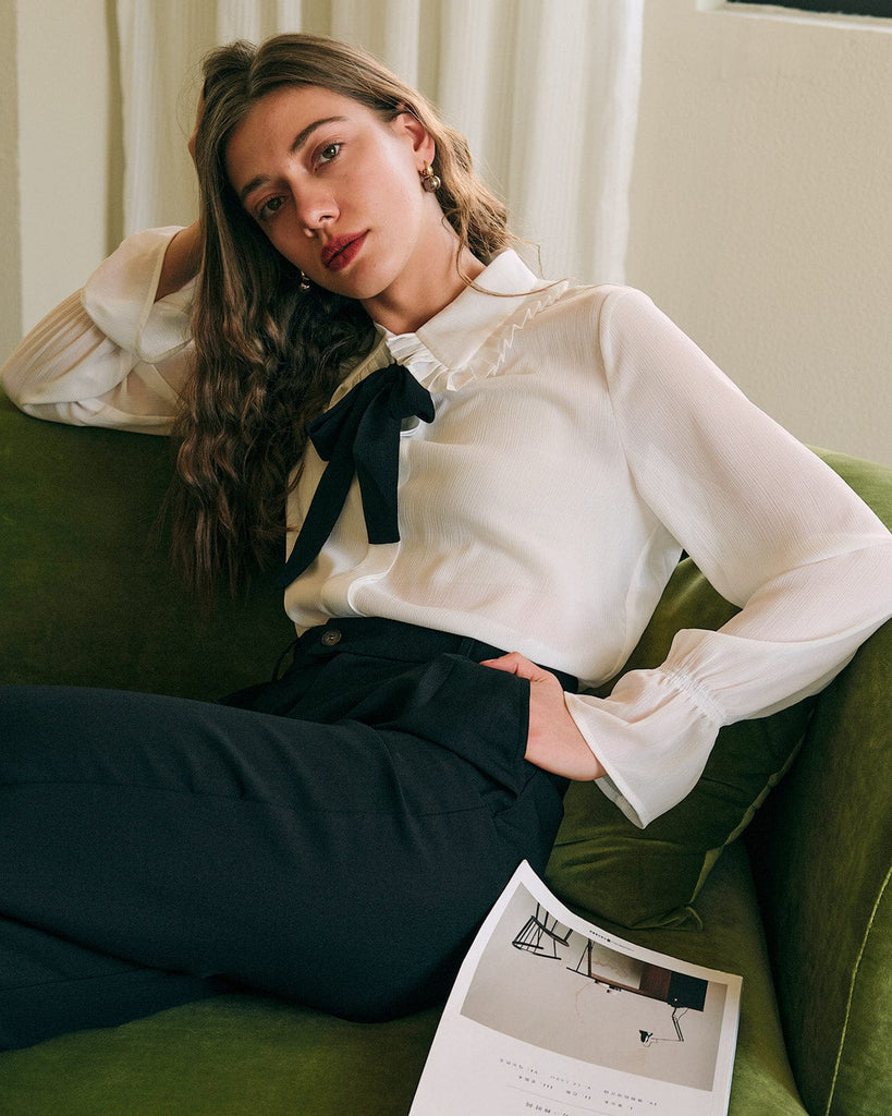 The Ruffle See-Through Blouse Tops - RIHOAS