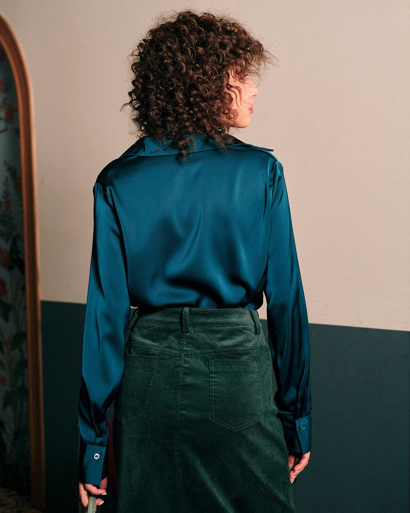 The Satin Cowl Neck Blouse Tops - RIHOAS