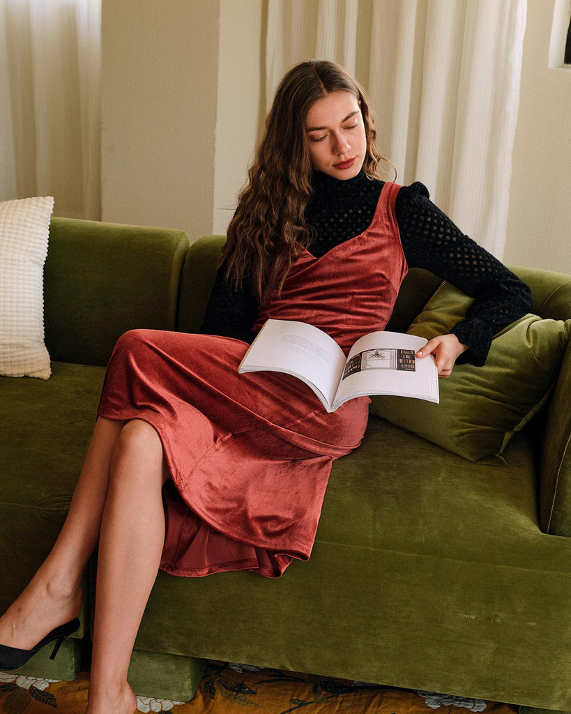 The Sleeveless Sweetheart Neck Midi Dress Dresses - RIHOAS