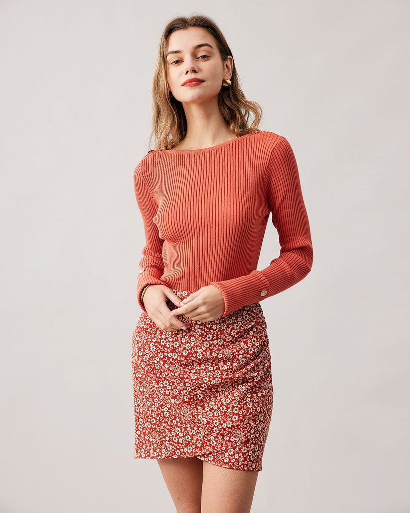 The Solid Boat Collar Knit Top Tops - RIHOAS