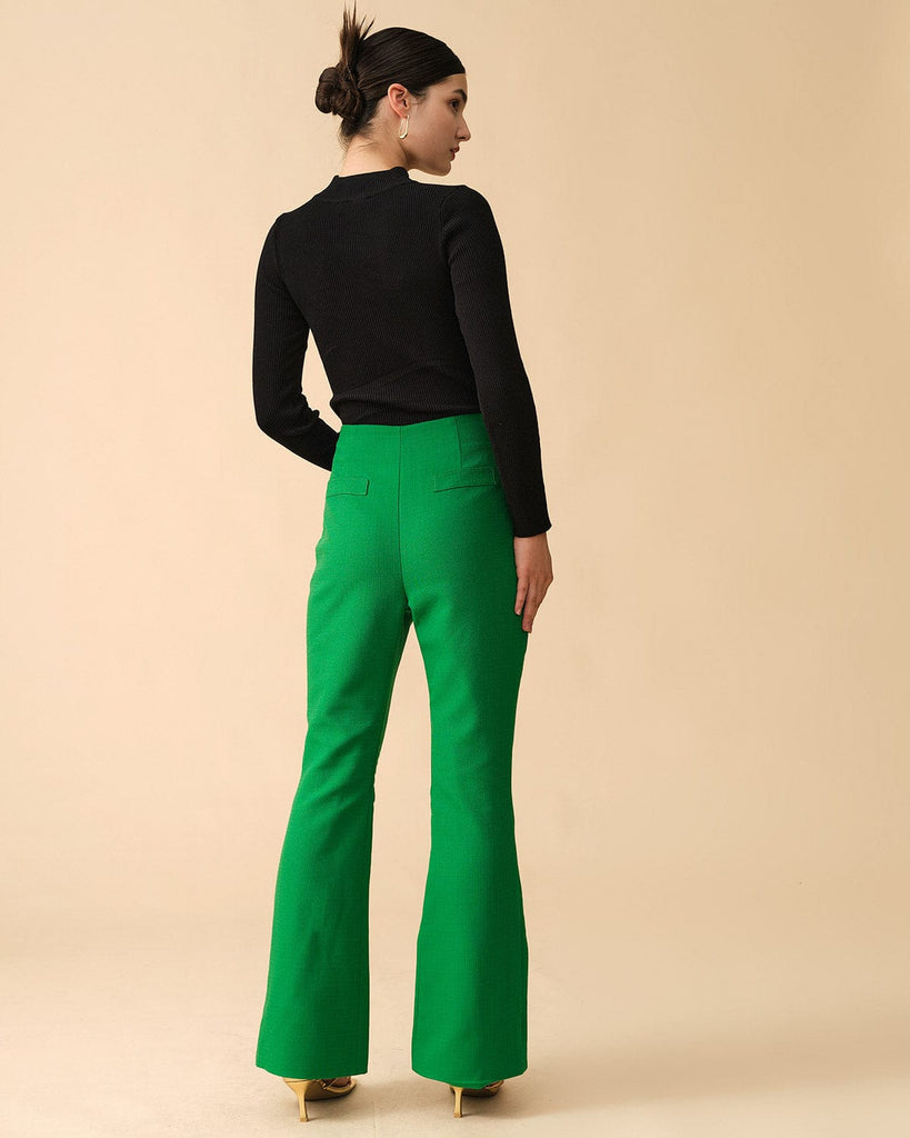 The Solid Color Flare Pants Bottoms - RIHOAS