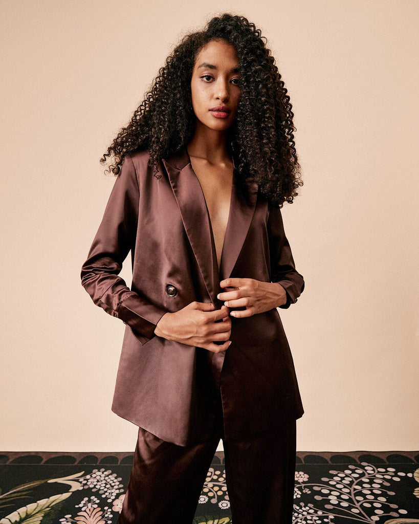 The Solid Color Satin Blazer Outerwear - RIHOAS
