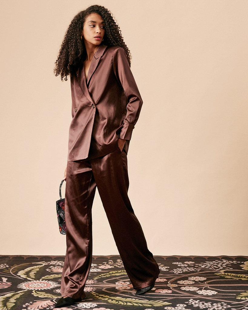 The Solid Color Satin Blazer Outerwear - RIHOAS