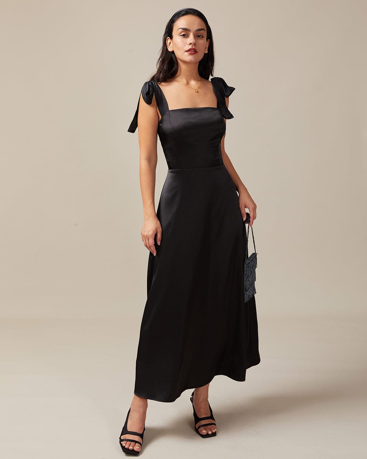 Basic black maxi dress outlet