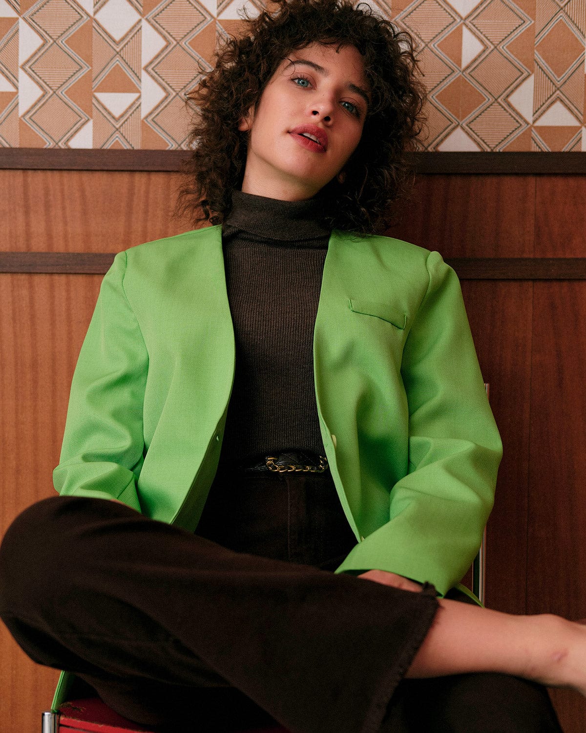 The Solid Color V Neck Blazer Outerwear - RIHOAS