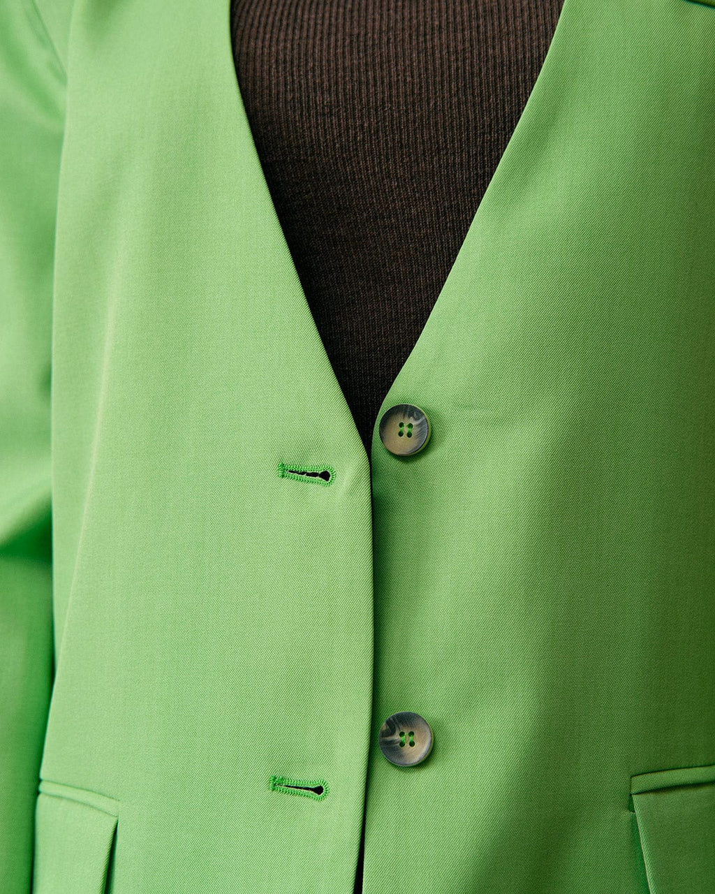 The Solid Color V Neck Blazer Outerwear - RIHOAS