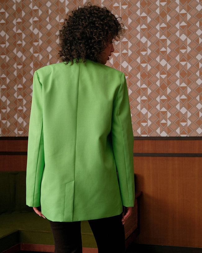 The Solid Color V Neck Blazer Outerwear - RIHOAS