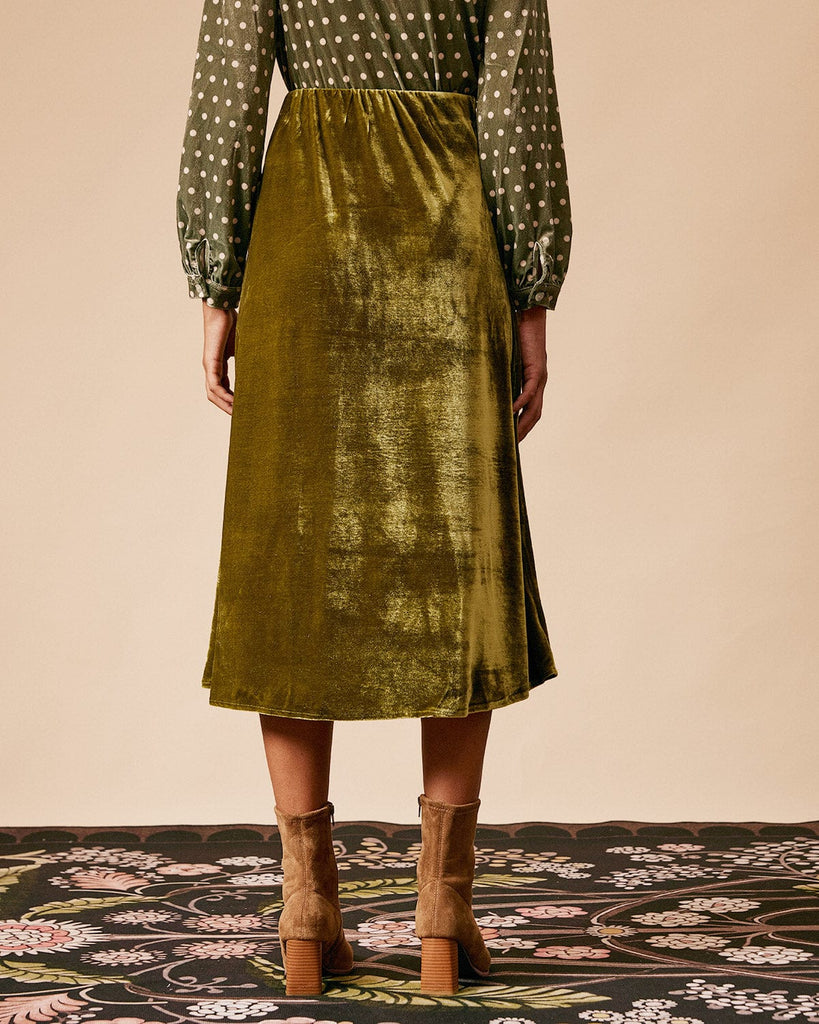 The Solid Color Velvet  Skirt Bottoms - RIHOAS