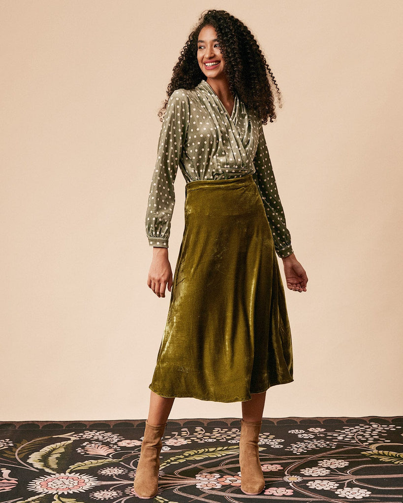 The Solid Color Velvet  Skirt Bottoms - RIHOAS