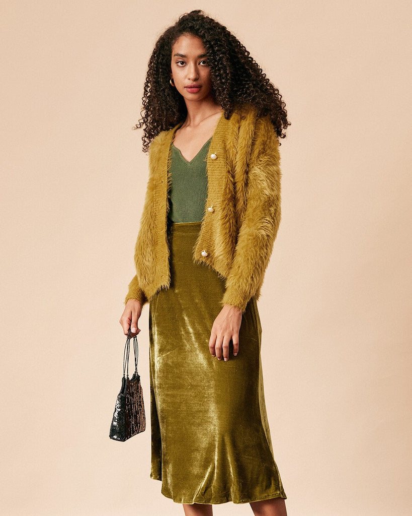 The Solid Color Velvet  Skirt Bottoms - RIHOAS