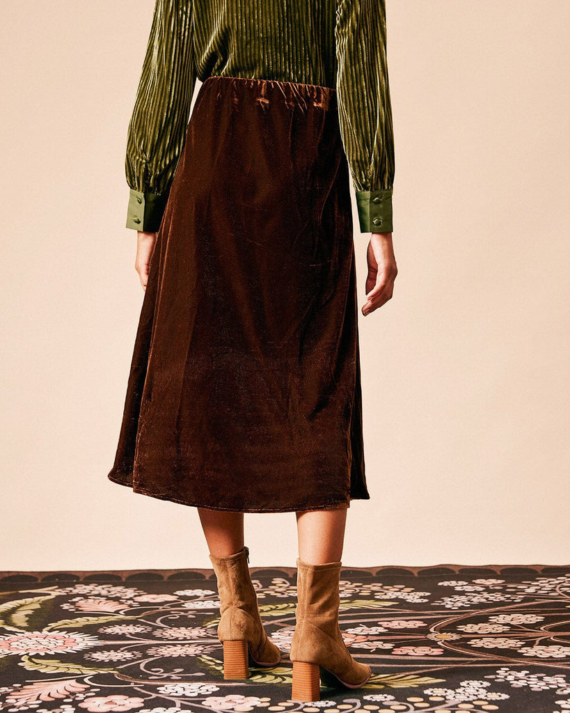 The Solid Color Velvet  Skirt Bottoms - RIHOAS