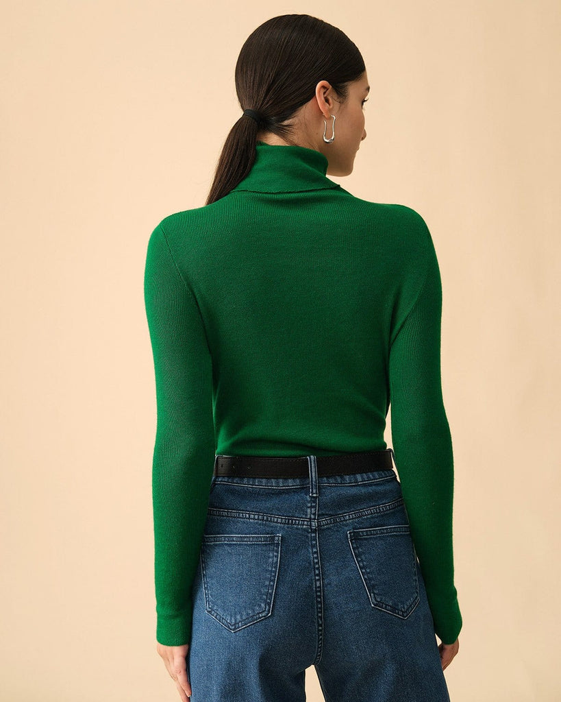 The Solid High Neck Knit Top Tops - RIHOAS