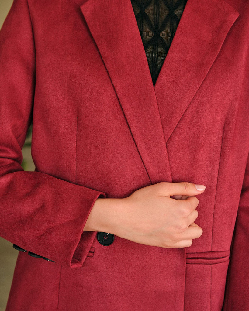 The Solid Suede Blazer Outerwear - RIHOAS