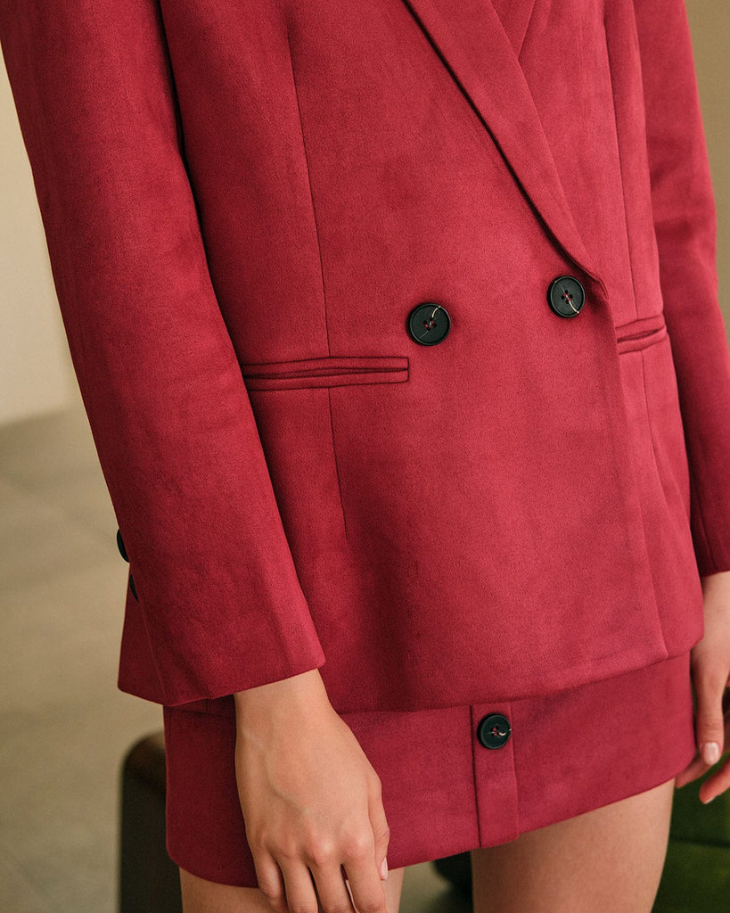 The Solid Suede Blazer Outerwear - RIHOAS