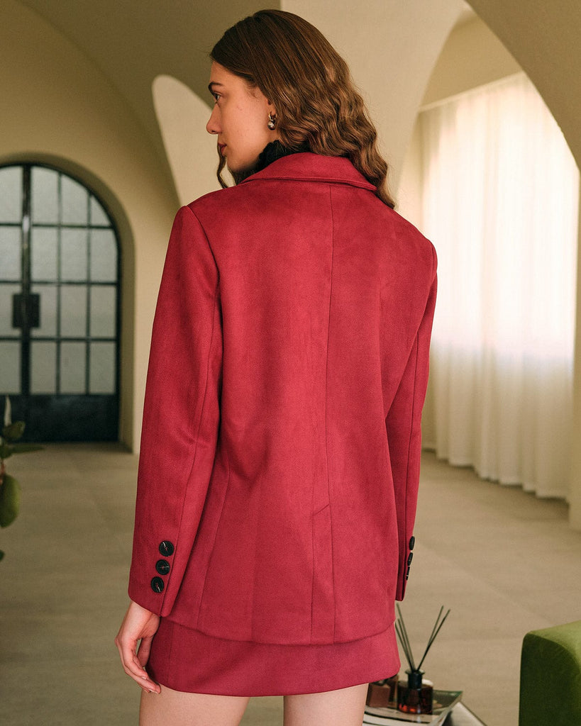The Solid Suede Blazer Outerwear - RIHOAS