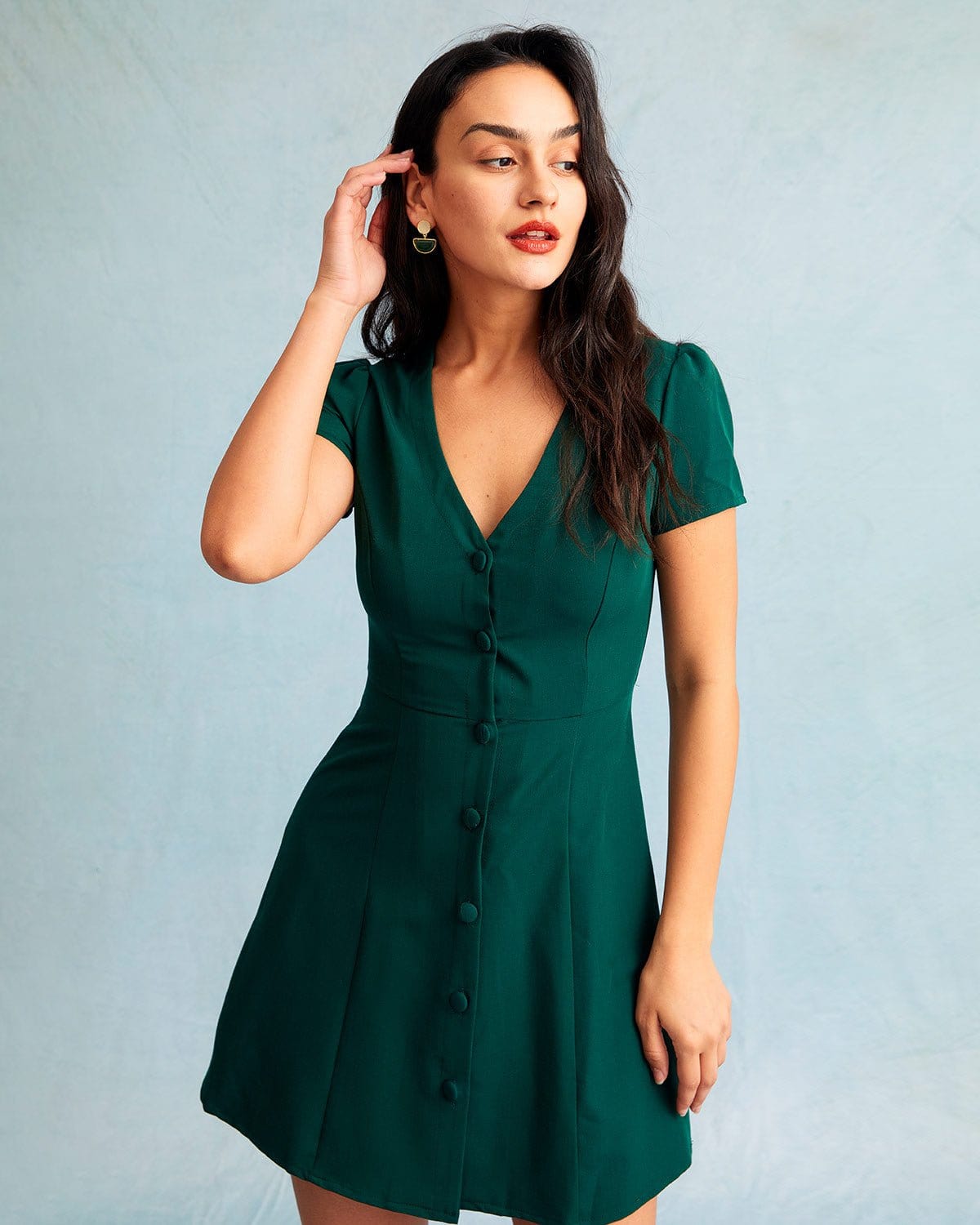 Shop Trendy Green Mini Dresses Emerald, Sage & More | RIHOAS Shop Trendy Green Mini Dresses Emerald, Sage & More | RIHOAS