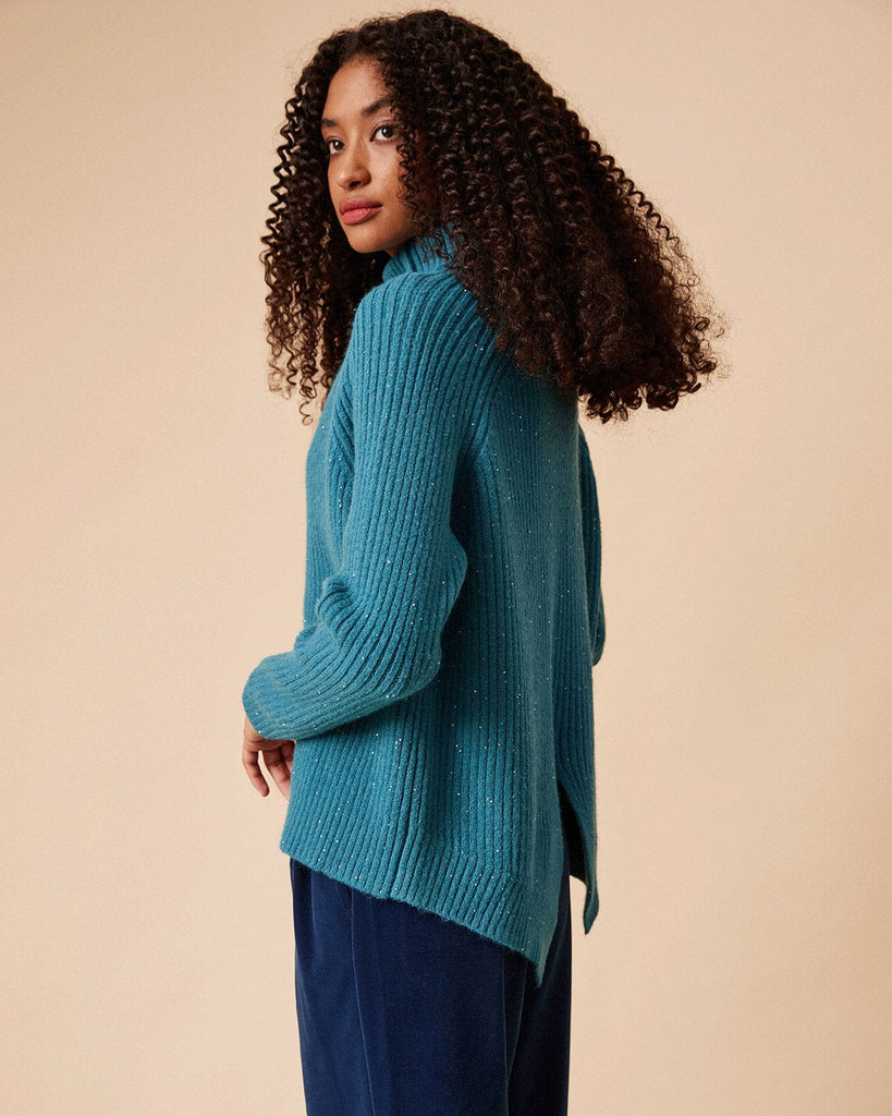 The Split-Back Turtleneck Sweater Tops - RIHOAS