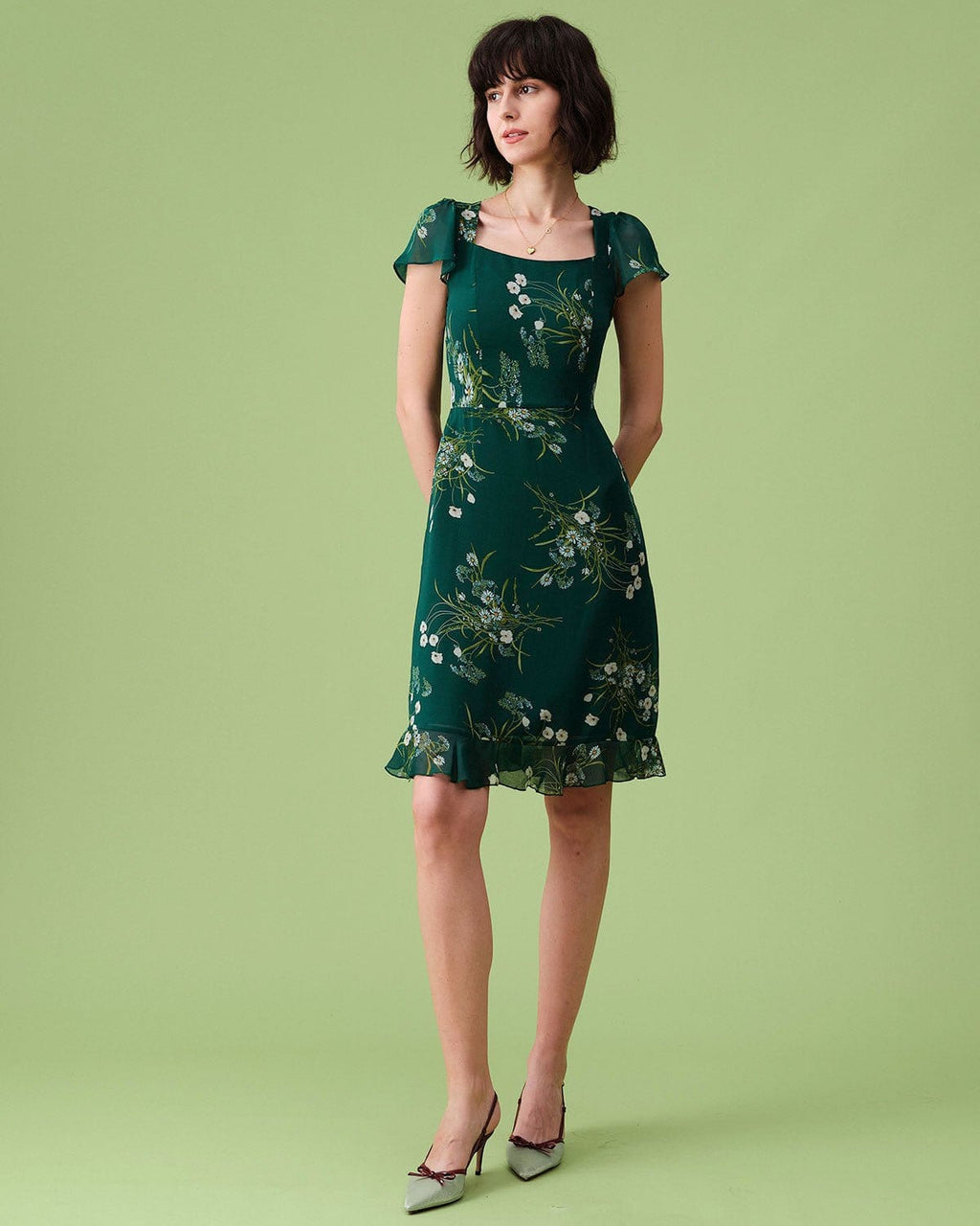 The Square Neck Backless Midi Dress Dresses - RIHOAS