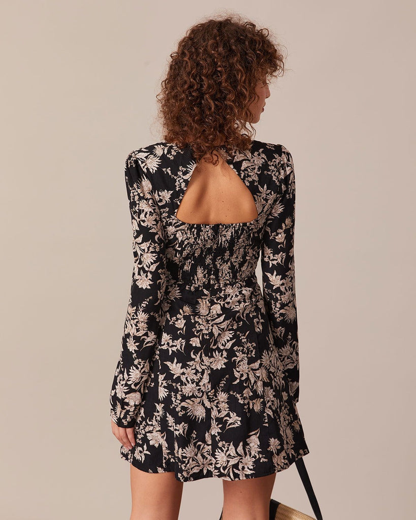 The Square Neck Backless Mini Dress Dresses - RIHOAS