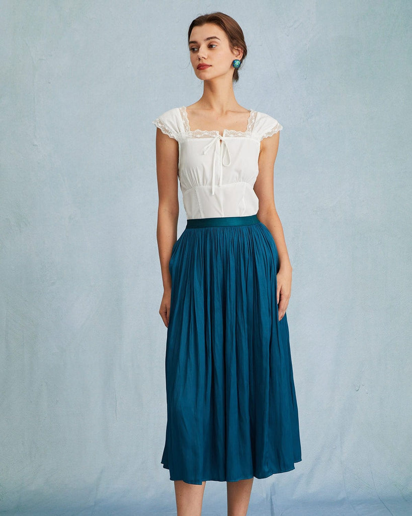 The Square Neck Lace Trim Tank Top Tops - RIHOAS