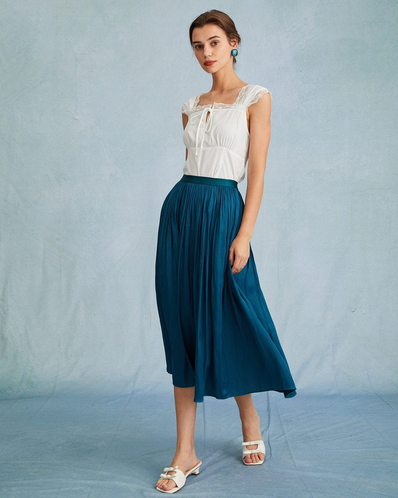 The Square Neck Lace Trim Tank Top Tops - RIHOAS