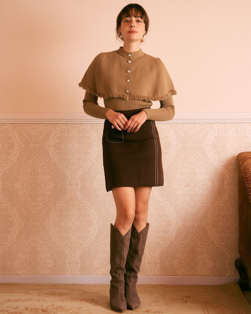 The Stand Cape Knitted Top Tops - RIHOAS