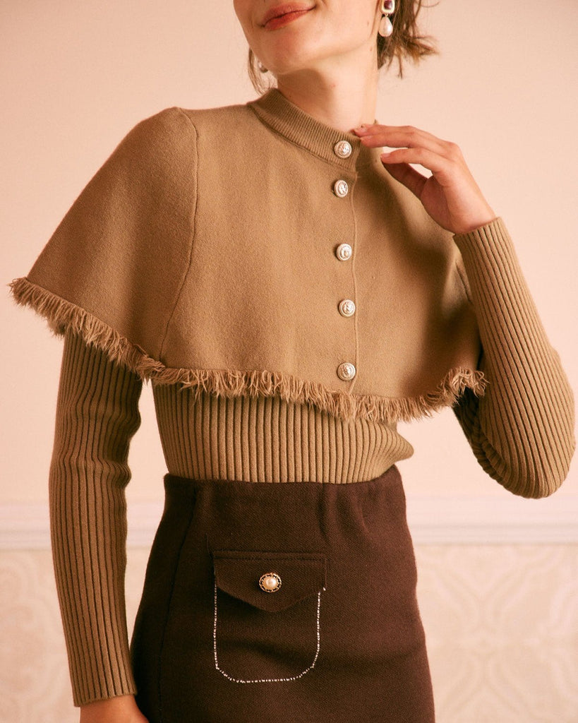 The Stand Cape Knitted Top Tops - RIHOAS