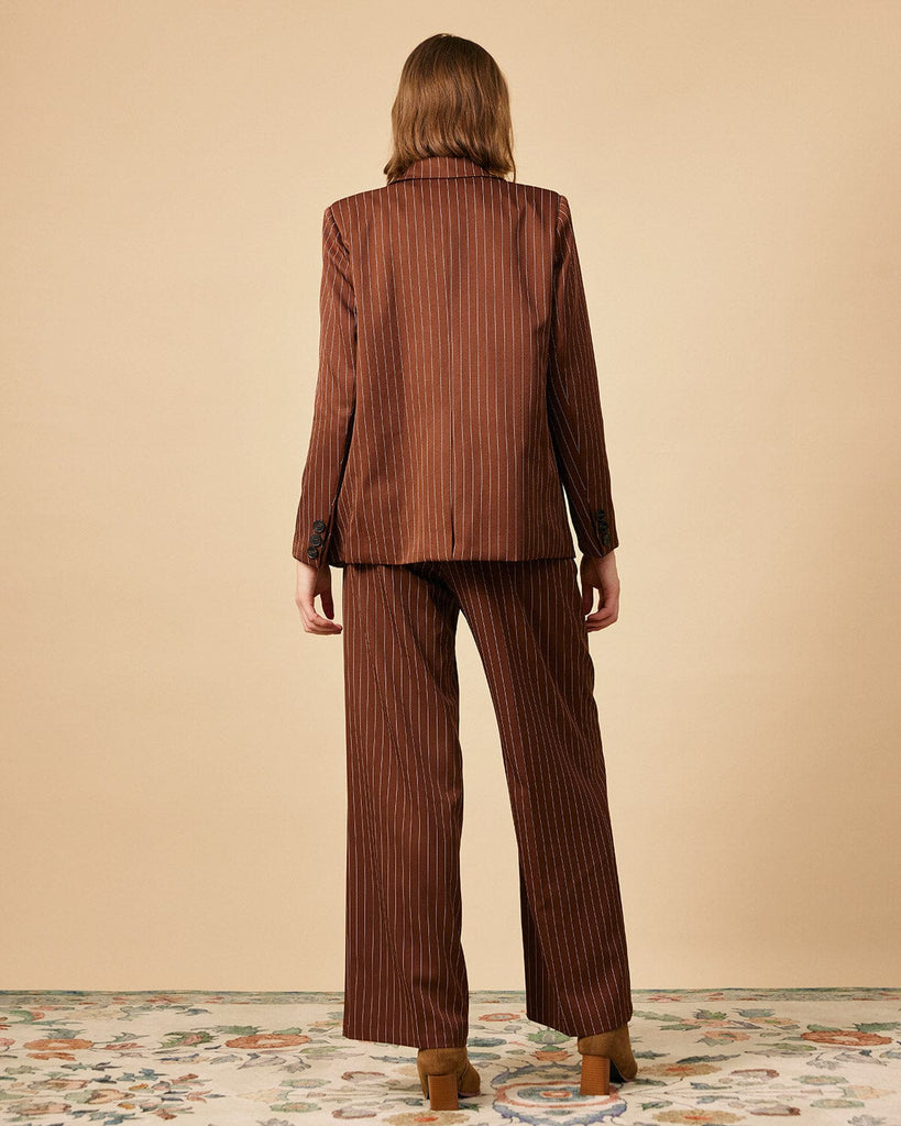 The Striped Single Button Blazer Outerwear - RIHOAS