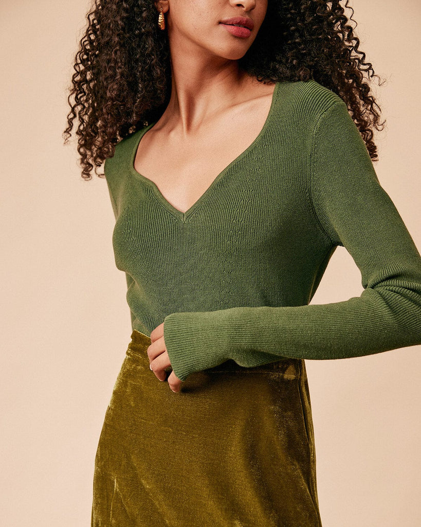The Sweetheart Neck Knit Top Tops - RIHOAS