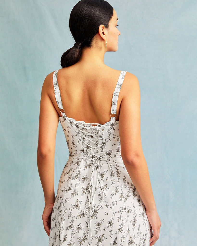 The Tie Front Floral Midi Dress Dresses - RIHOAS