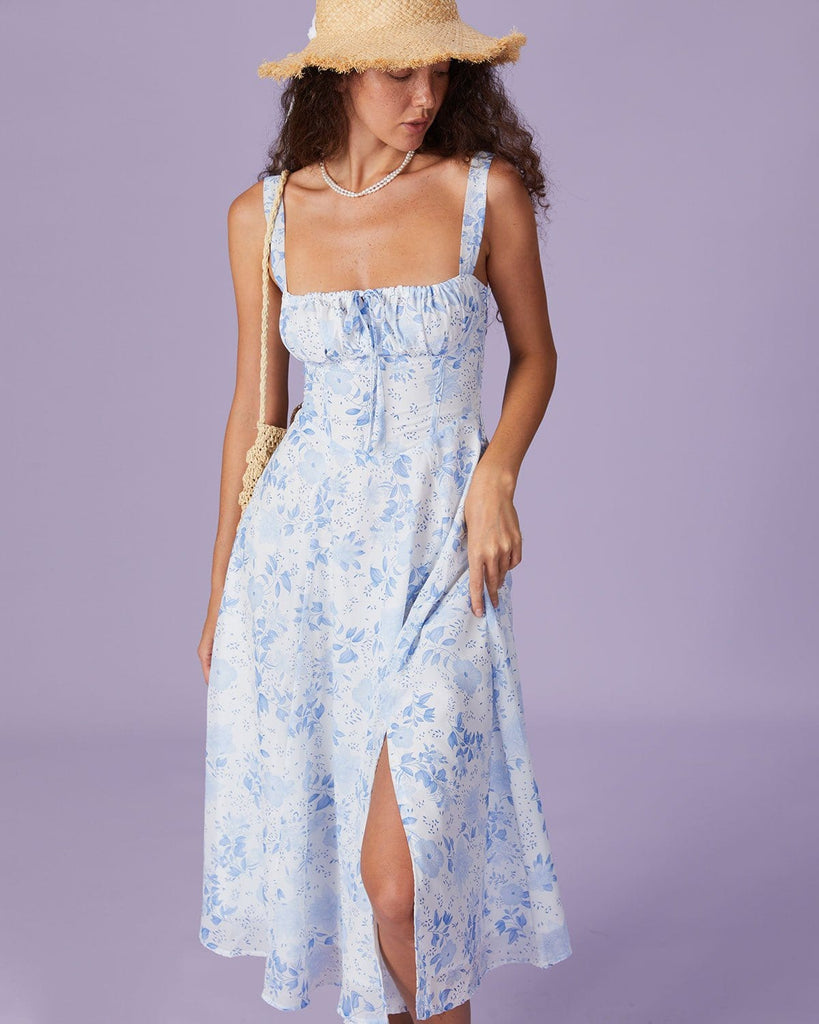 The Tie Ruched Floral Dress Dresses - RIHOAS