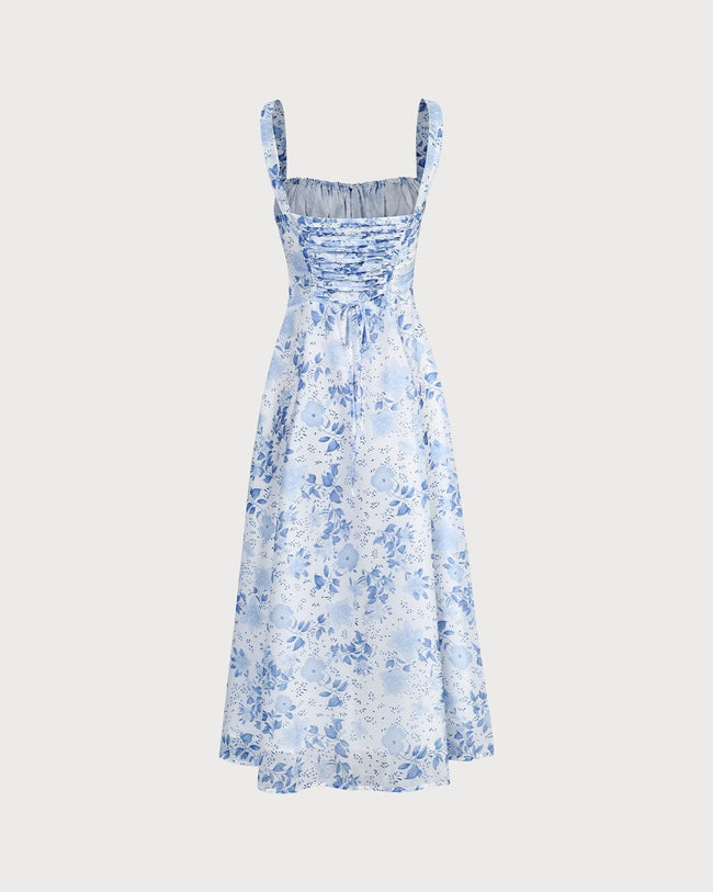 The Tie Ruched Floral Dress Dresses - RIHOAS