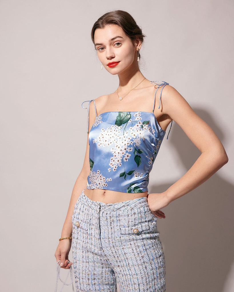 The Tie Strap Floral Cami Top Tops - RIHOAS