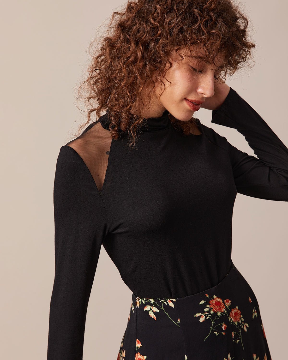 Sheer sale black turtleneck