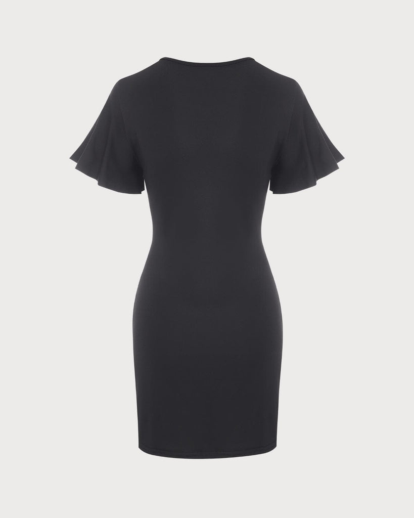 The V-Neck Butterfly Sleeve Mini Dress Dresses - RIHOAS