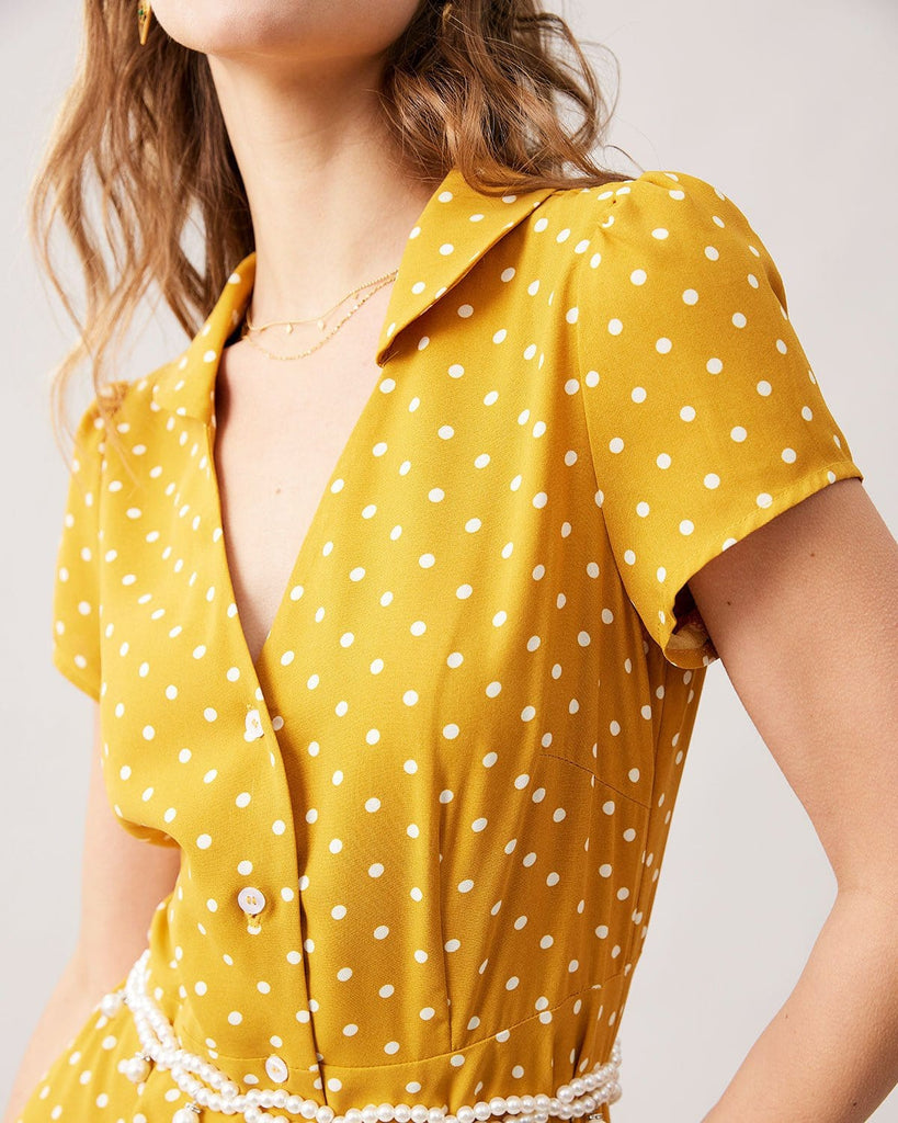 The V-Neck Polka Dot Swing Dress Dresses - RIHOAS