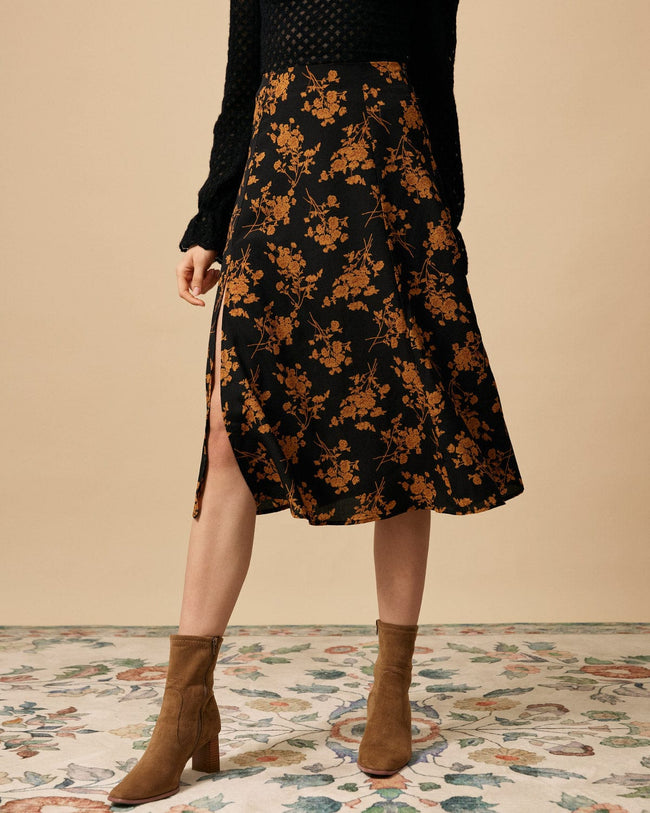 Embroidery Vintage Mesh Long Skirt  Black skirt long, Long black lace skirt,  Lace midi skirt