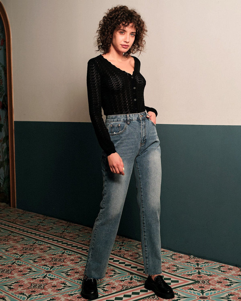 The Washed Straight Jeans Denim - RIHOAS