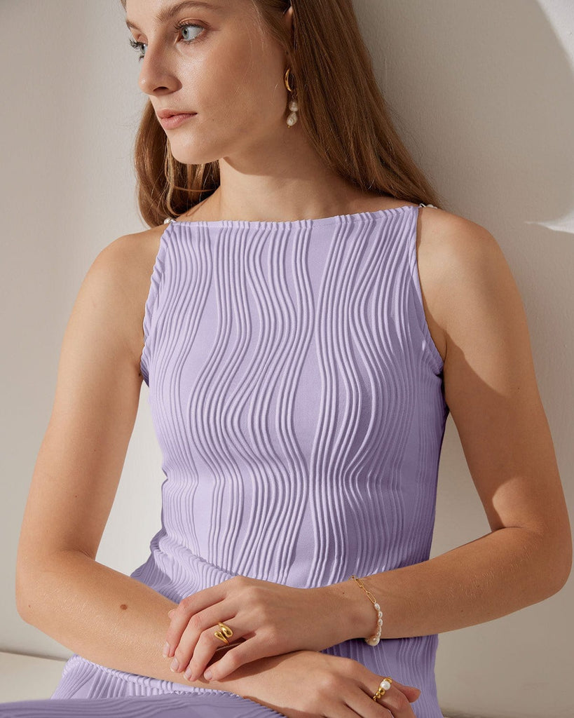 The Water Ripple Textured Cami Dress Dresses - RIHOAS