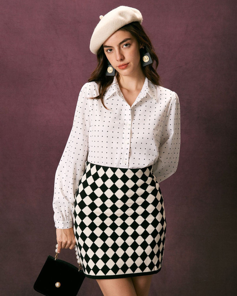 The White Collared Star Shirt White Tops - RIHOAS